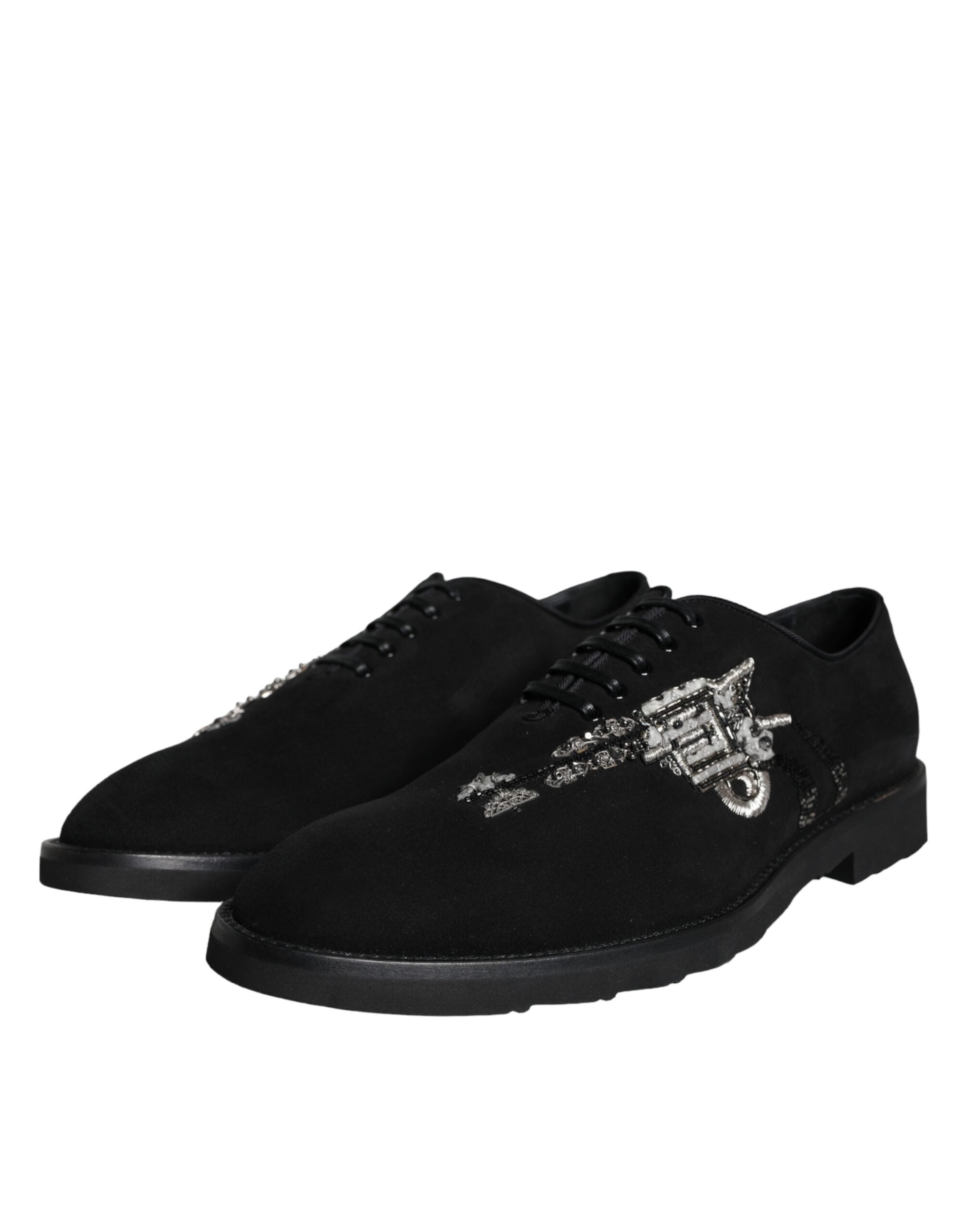 Black Suede Sicilia Lace-Up Formal Shoes