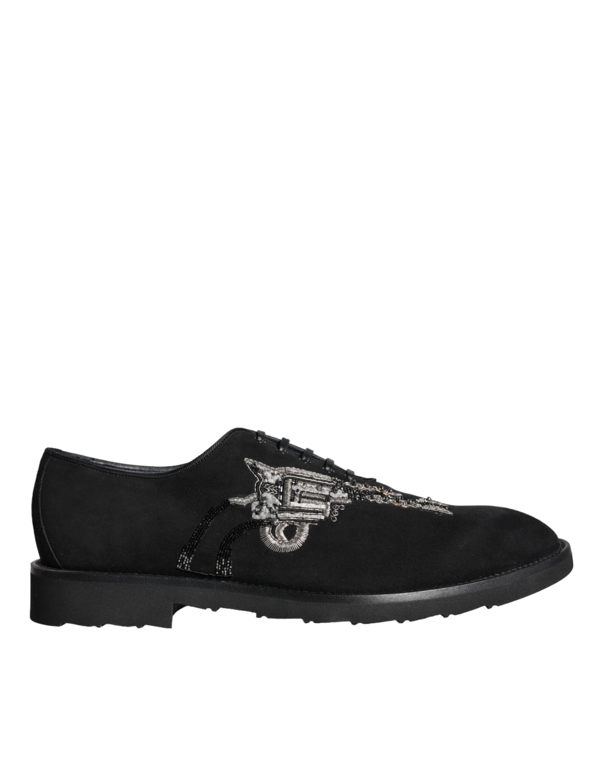 Black Suede Sicilia Lace-Up Formal Shoes