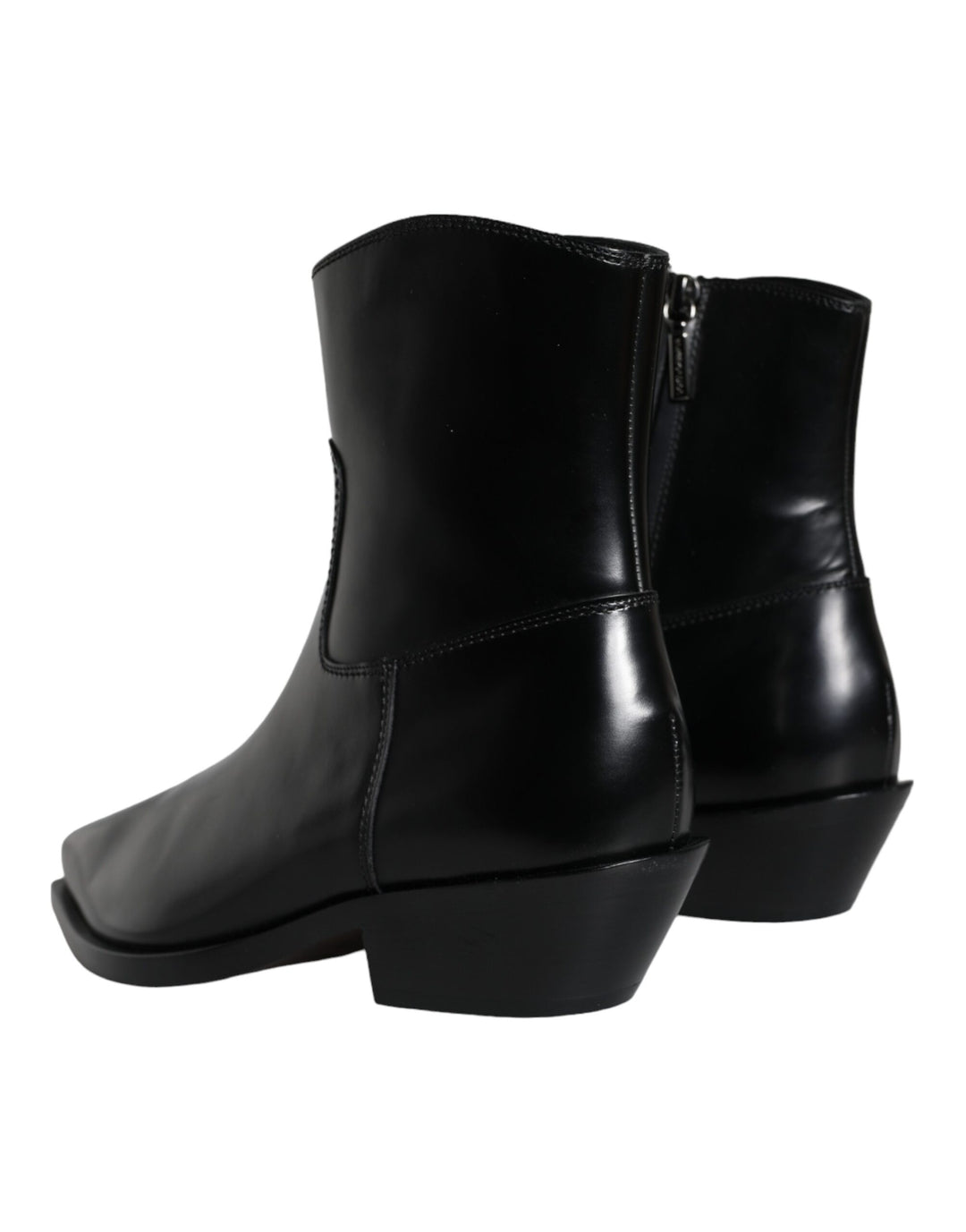 Dolce & Gabbana Schwarze Leder Stiefeletten Booties Schuhe