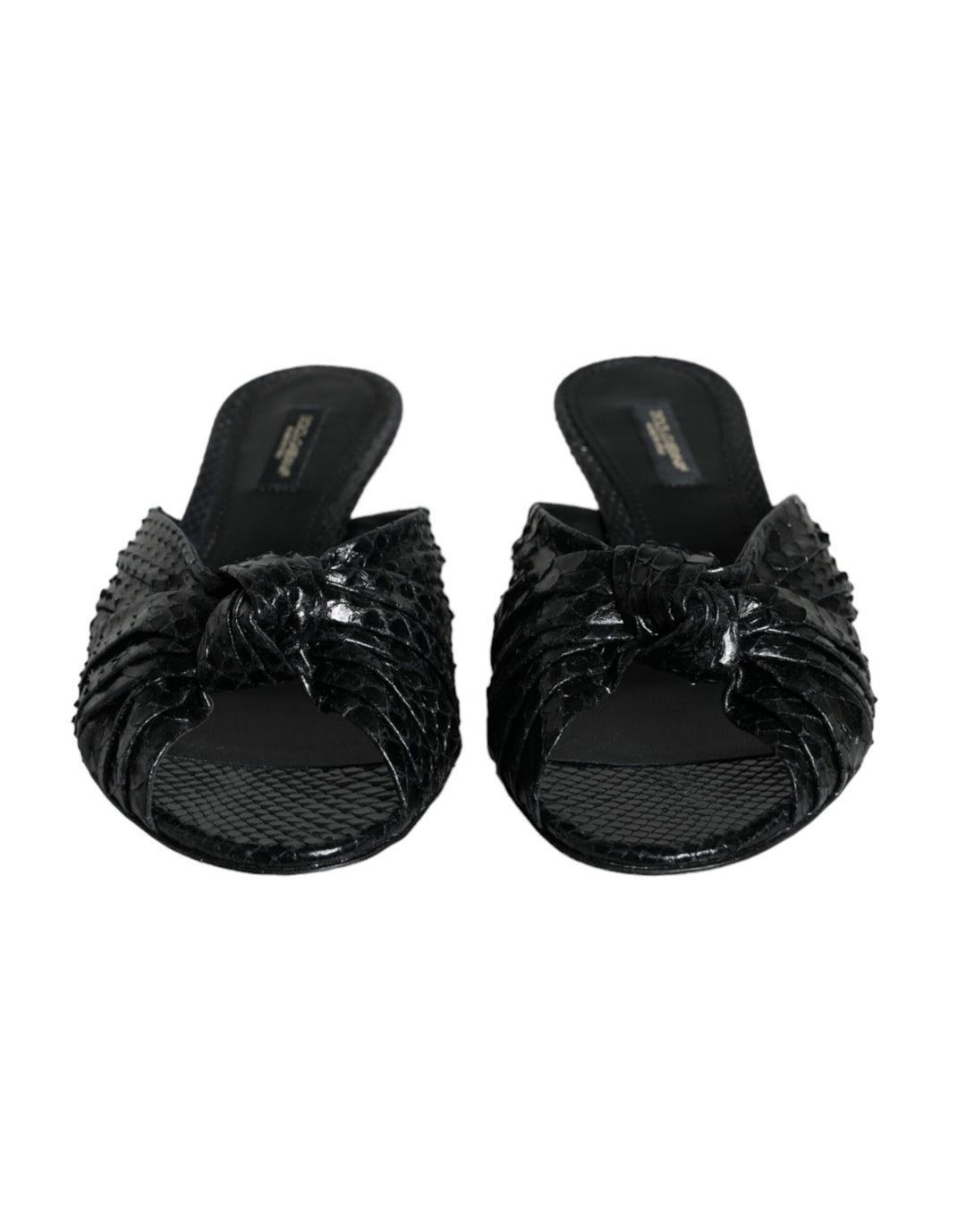 Black Leather Heels Sandals Shoes