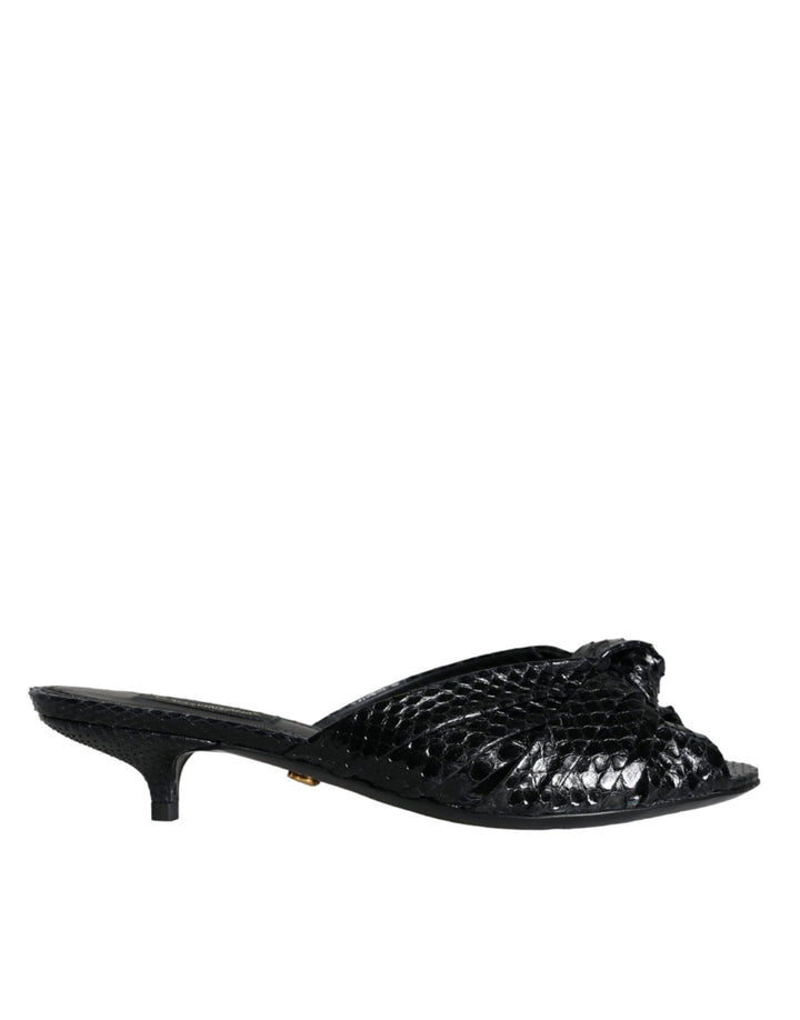 Black Leather Heels Sandals Shoes