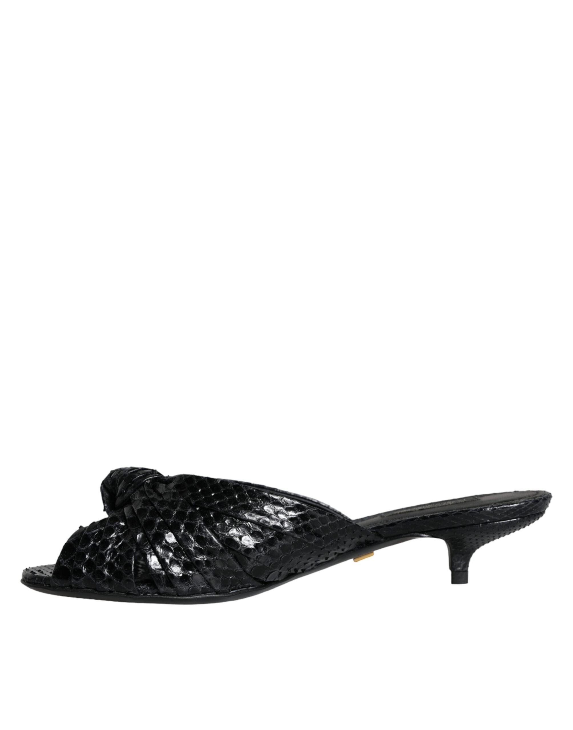 Schwarz Leder Absätze Sandalen Schuhe