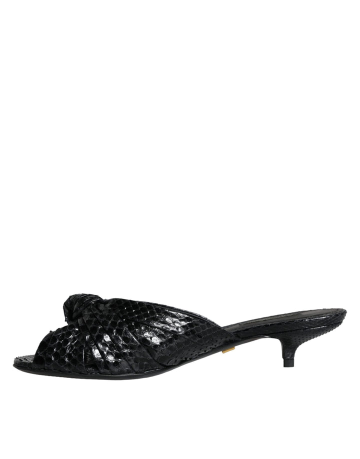 Black Leather Heels Sandals Shoes