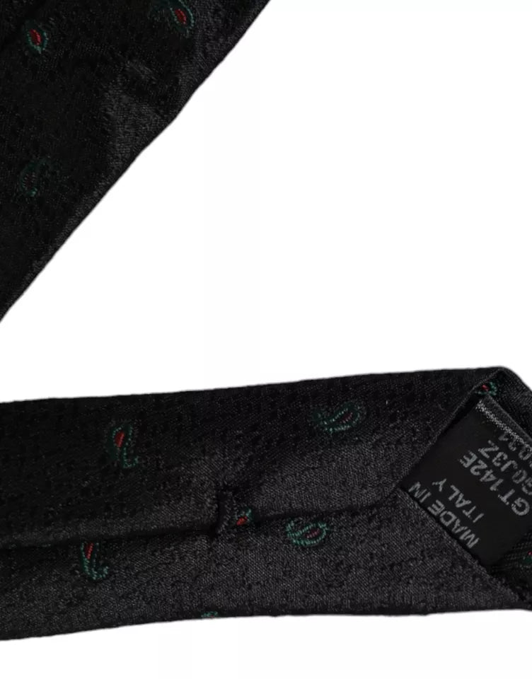 Black Fantasy 100% Silk Adjustable Men's Tie