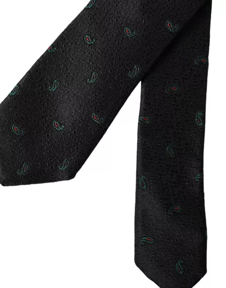 Black Fantasy 100% Silk Adjustable Men's Tie