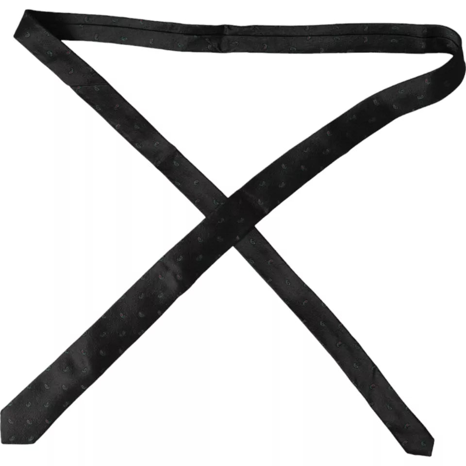 Black Fantasy 100% Silk Adjustable Men's Tie