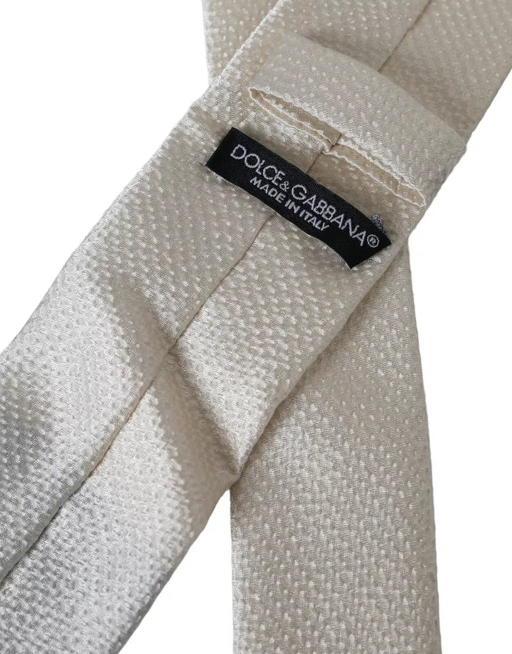 Off White 100% Silk Adjustable Tie Men's Tie