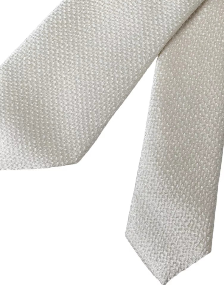Off White 100% Silk Adjustable Tie Men's Tie