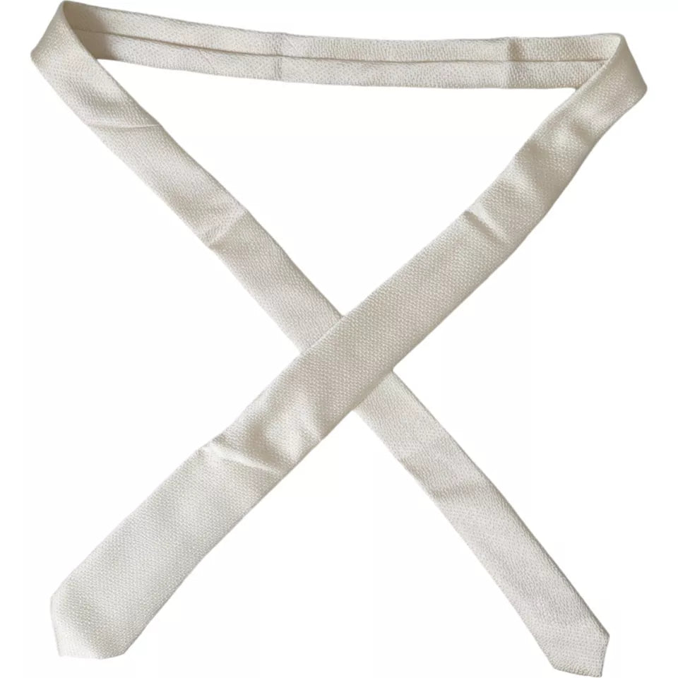 Off White 100% Silk Adjustable Tie Men's Tie