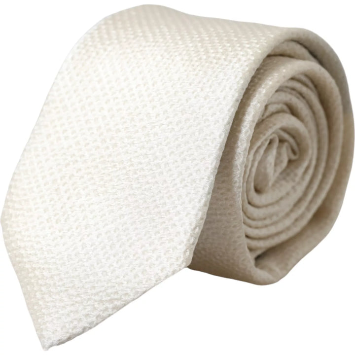 Off White 100% Silk Adjustable Tie Men's Tie