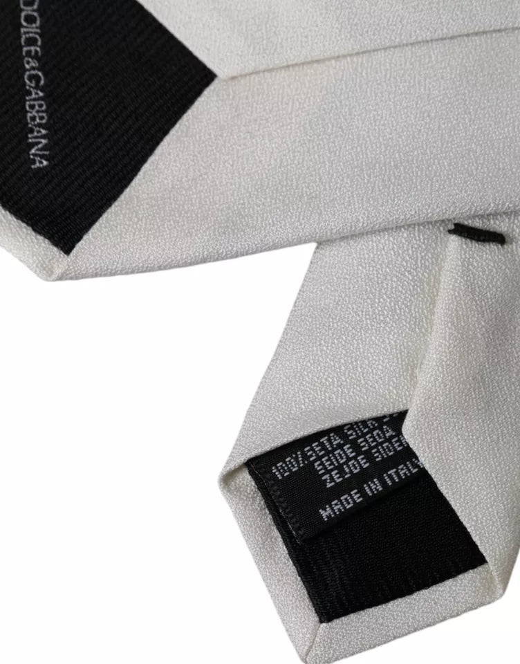 White silk tie classic adjustable for men