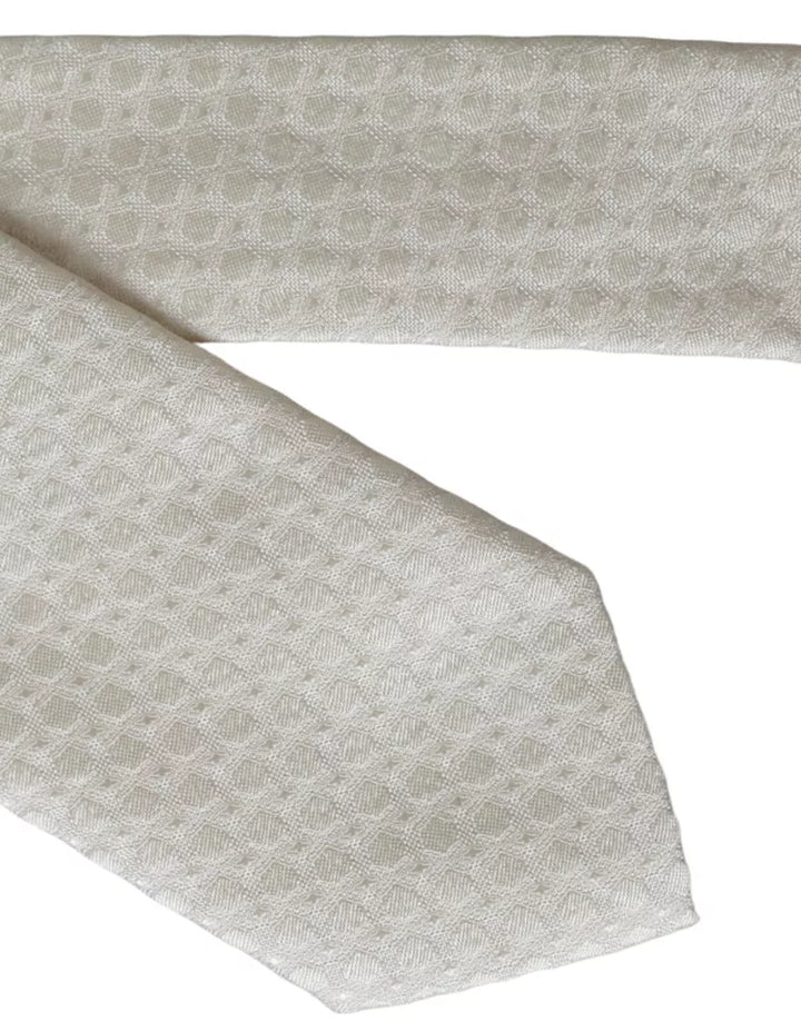 Off White Silk Adjustable Necktie Men's Tie