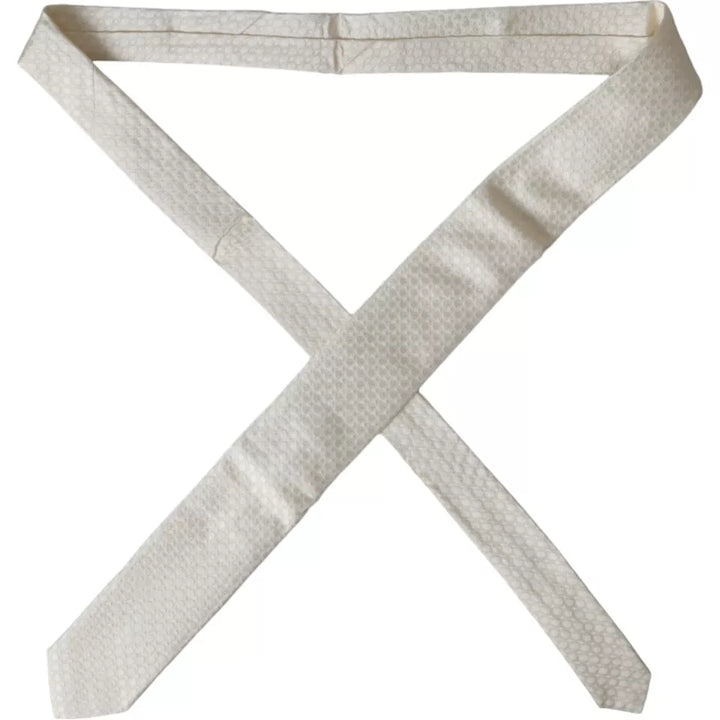 Off White Silk Adjustable Necktie Men's Tie