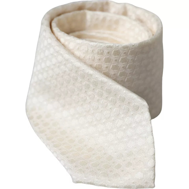 Off White Silk Adjustable Necktie Men's Tie