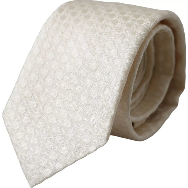Off White Silk Adjustable Necktie Men's Tie