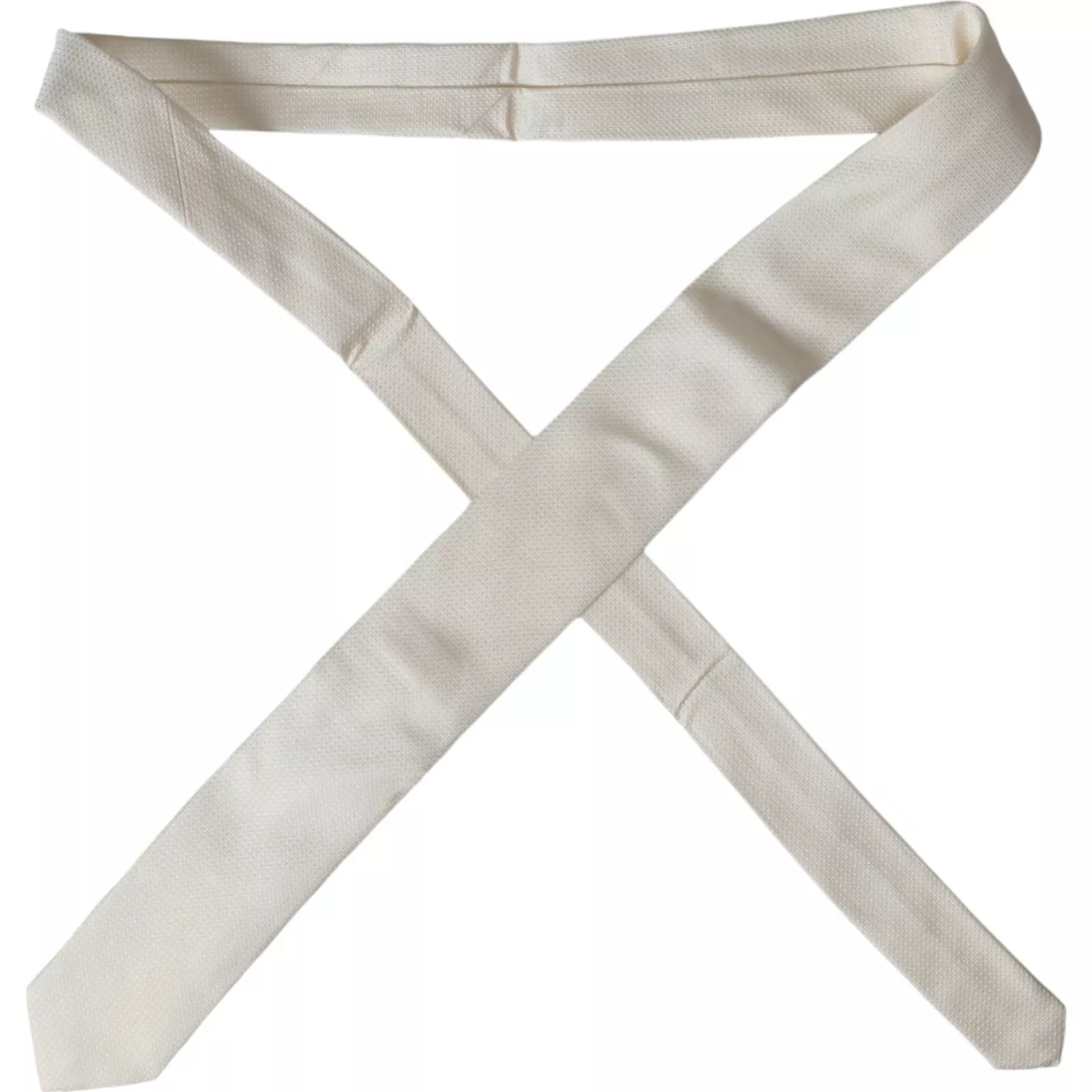 White patterned silk tie classic adjustable