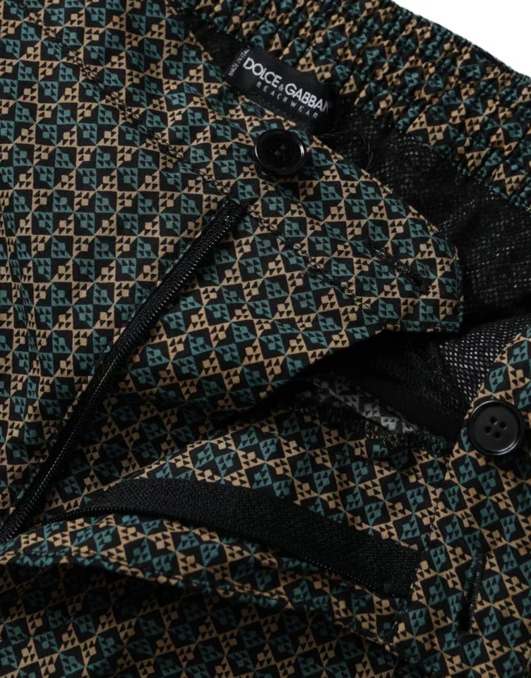 Brown patterned swimwear swim shorts swimwear