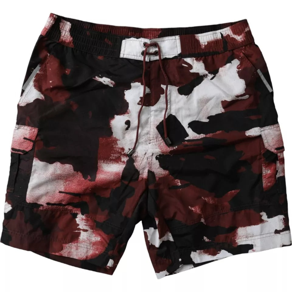 Multicolor Camouflage DG Logo Beachwear Shorts Bademode