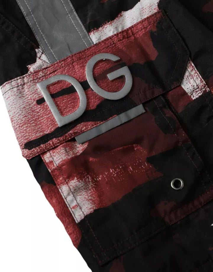 Multicolor Camouflage DG Logo Beachwear Shorts Bademode