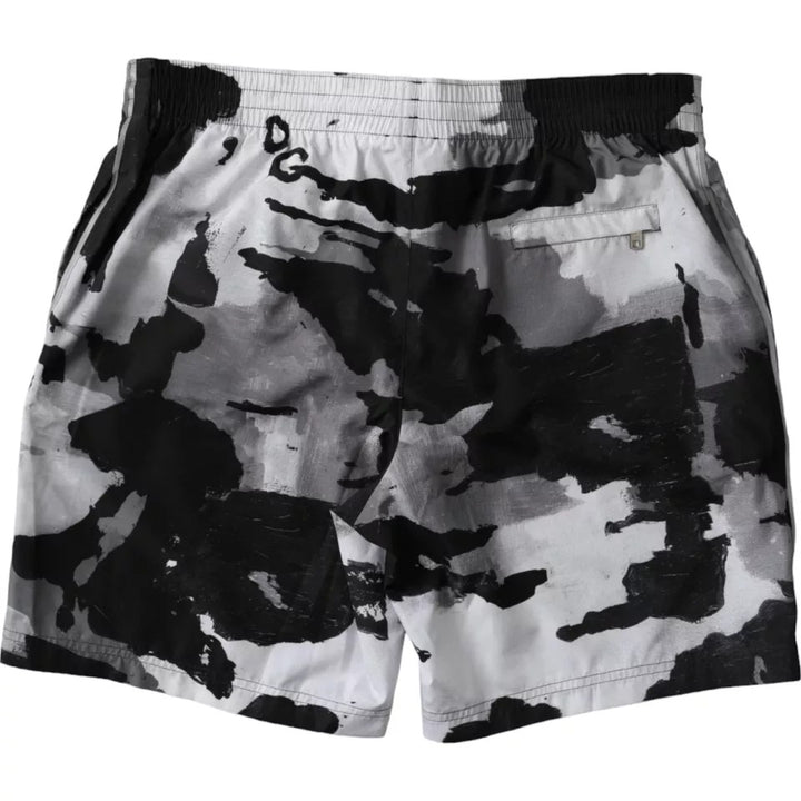 Multicolor Camouflage DG Logo Beachwear Shorts Bademode