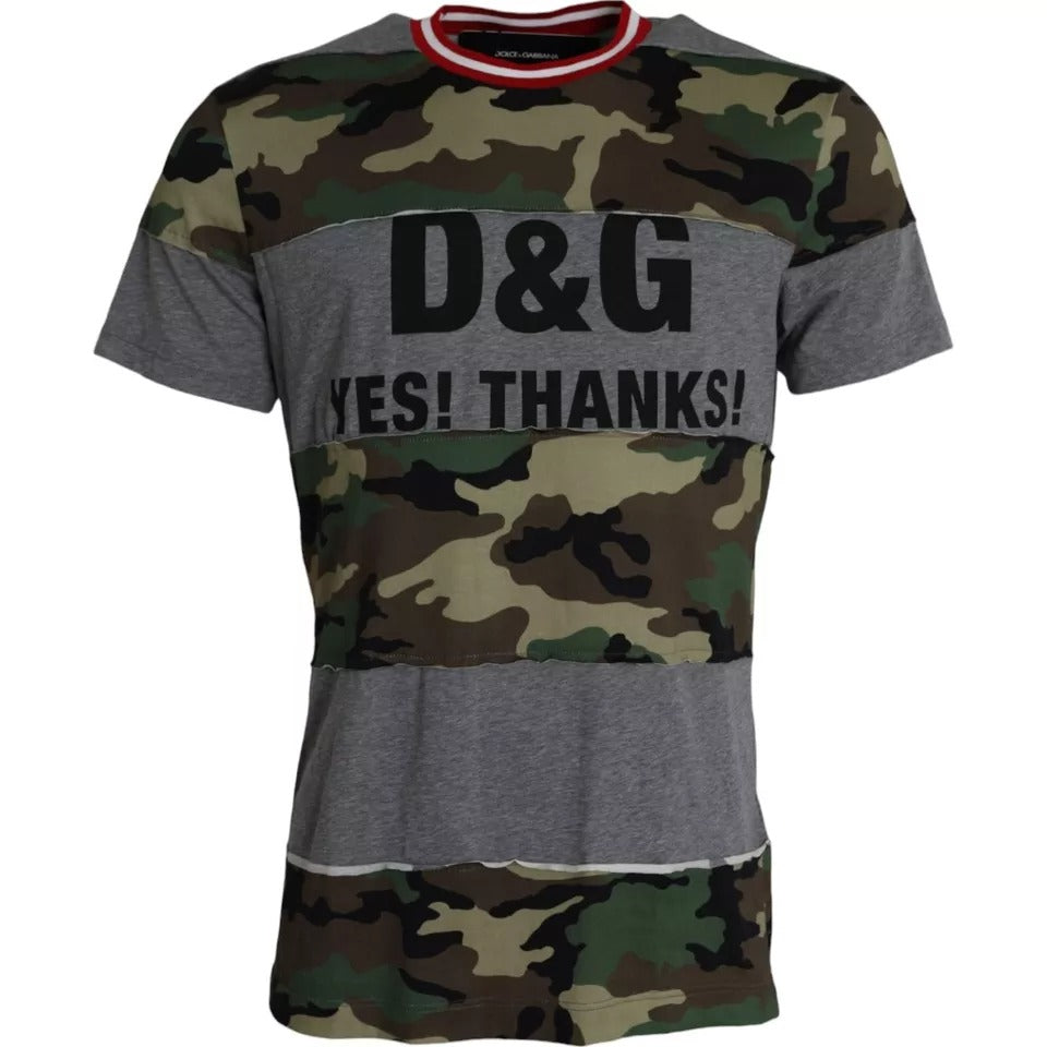 Multicolor Camouflage Cotton Round Neck Men's T-shirt