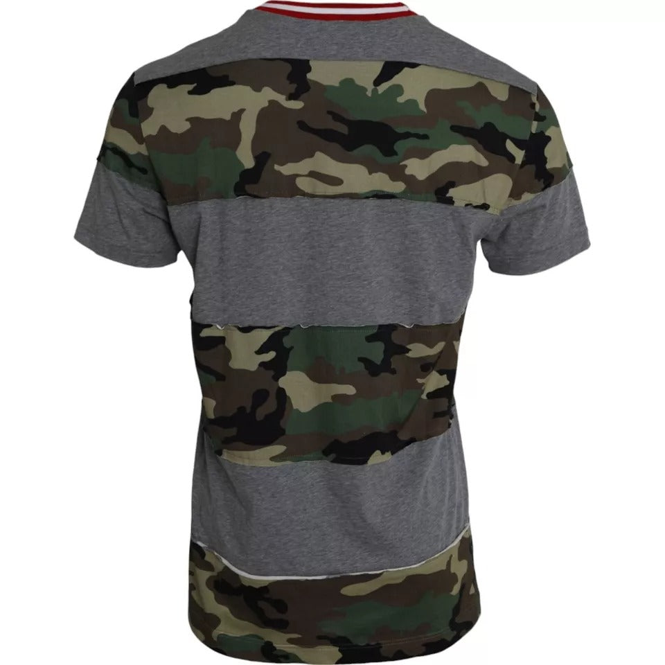 Multicolor Camouflage Cotton Round Neck Men's T-shirt