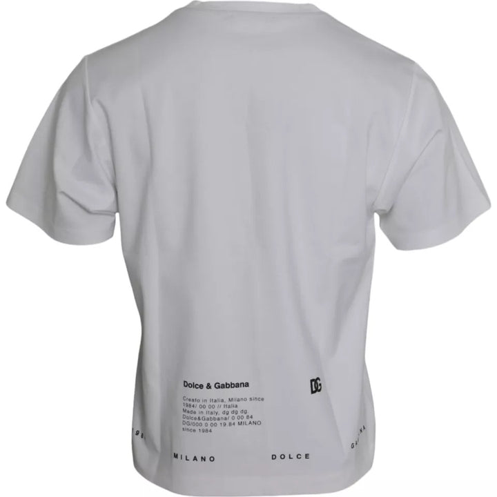 Weißes T-Shirt mit roten Lippen aus Baumwolle für Männer