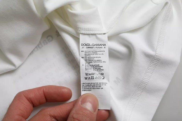 Weißes T-Shirt mit roten Lippen aus Baumwolle für Männer