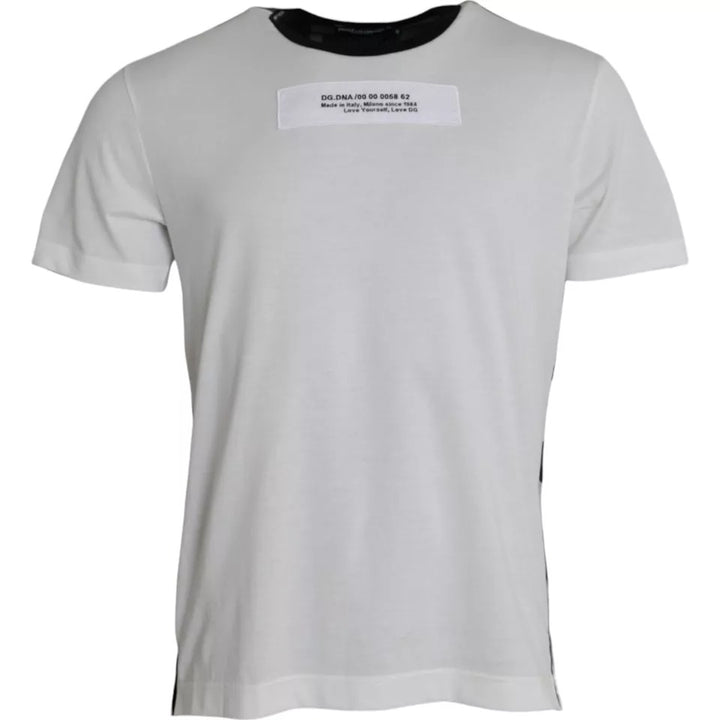 Schwarz Weiß Camouflage Rundhals T-Shirt