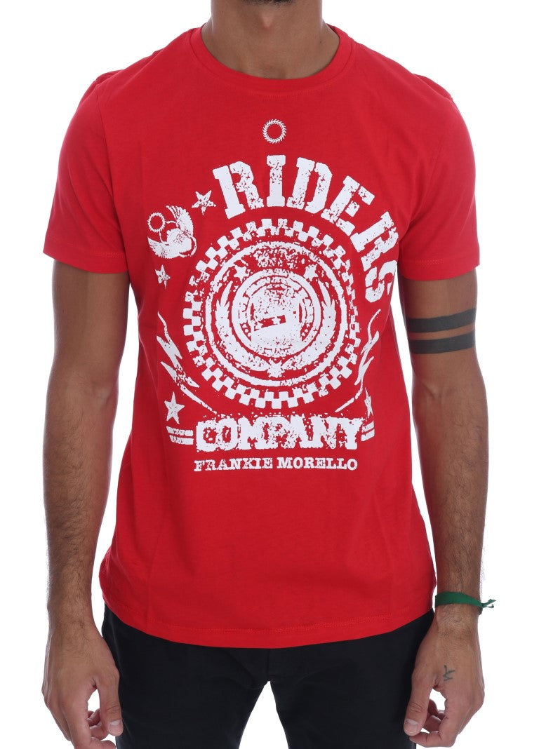 Rotes Baumwoll-RIDERS T-Shirt mit Rundhalsausschnitt
