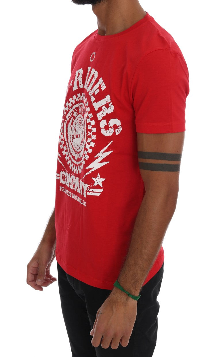 Rotes Baumwoll-RIDERS T-Shirt mit Rundhalsausschnitt
