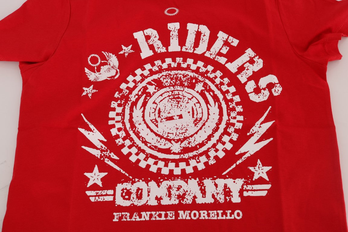 Rotes Baumwoll-RIDERS T-Shirt mit Rundhalsausschnitt