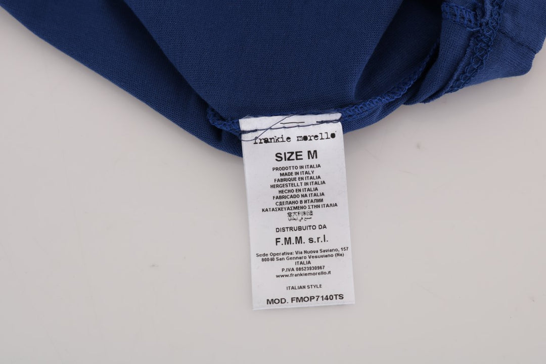 Stilvolles blaues Reiter-Motiv Baumwoll-T-Shirt