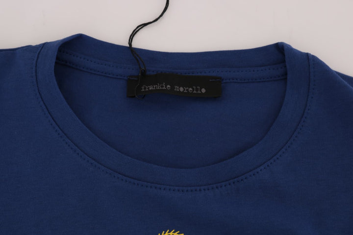Stilvolles blaues Reiter-Motiv Baumwoll-T-Shirt