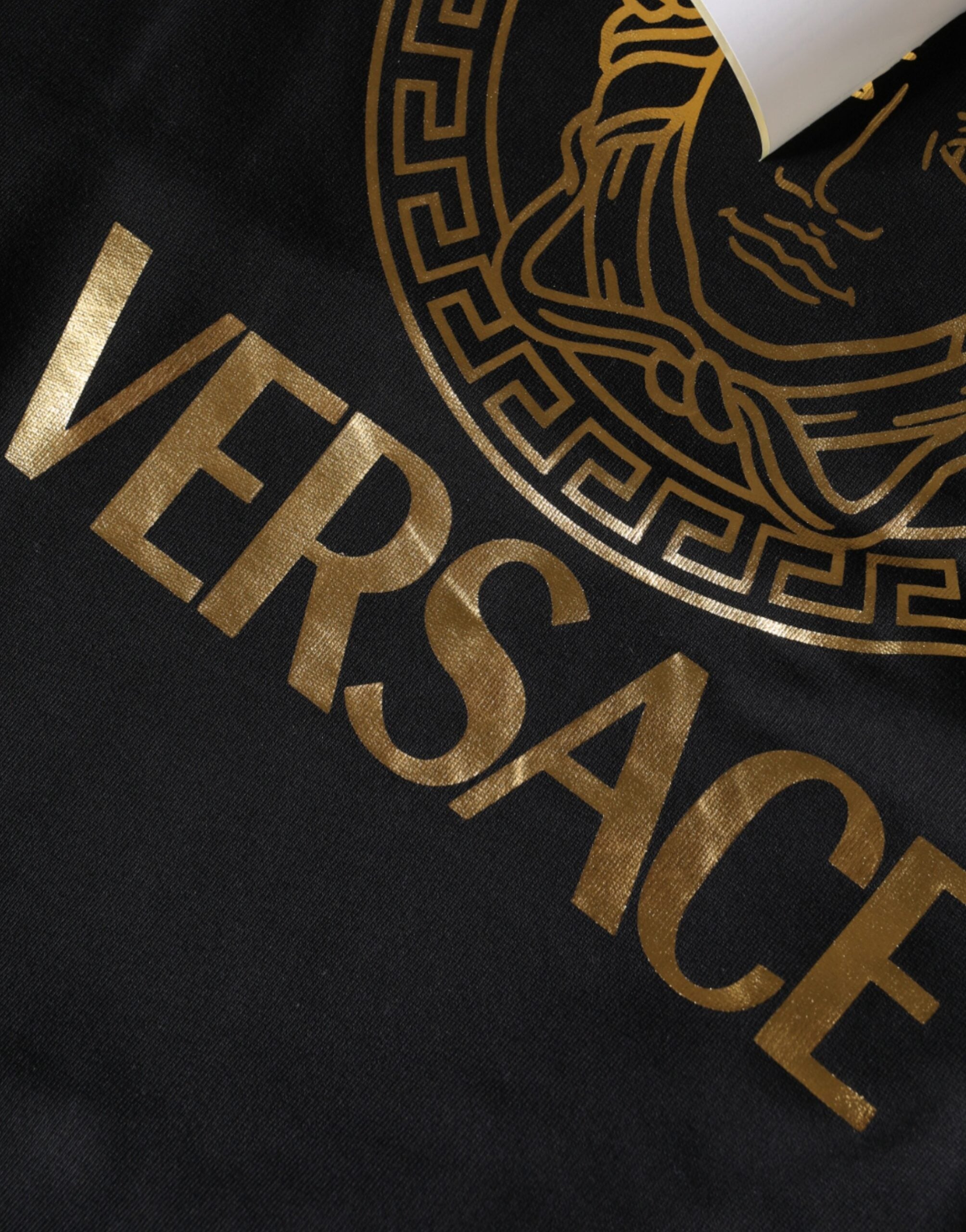 Black Medusa Print Cotton Hoodie Pullover Sweatshirt