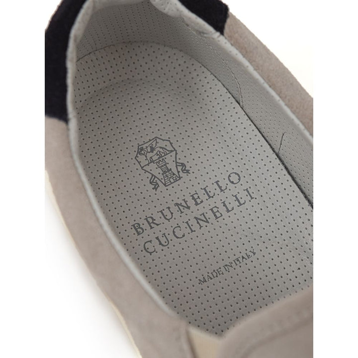 Brunello Cucinelli Graue Leder Sneaker