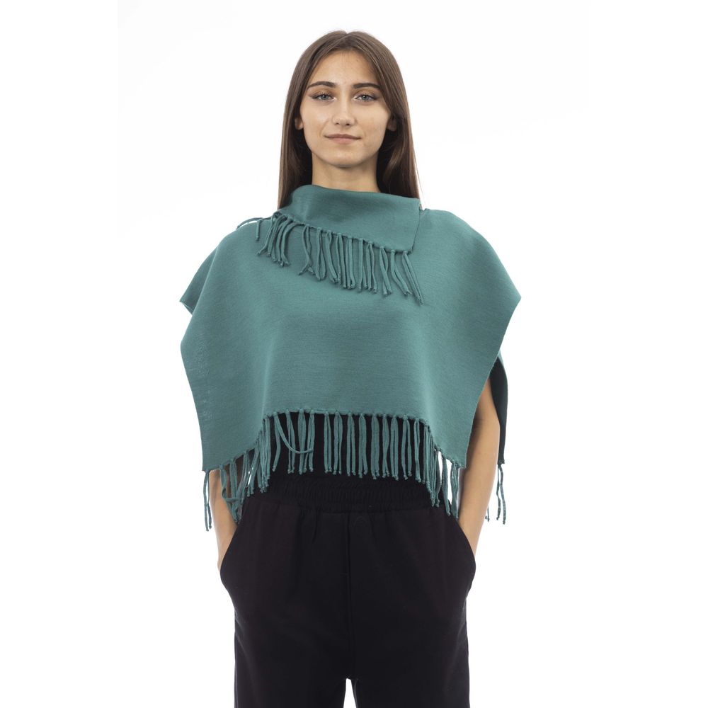 Alpha Studio Grüner Wolle Frauen Poncho