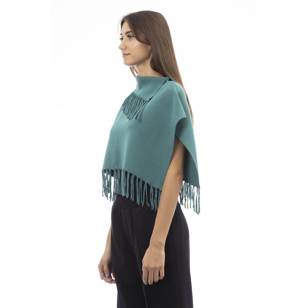 Alpha Studio Grüner Wolle Frauen Poncho