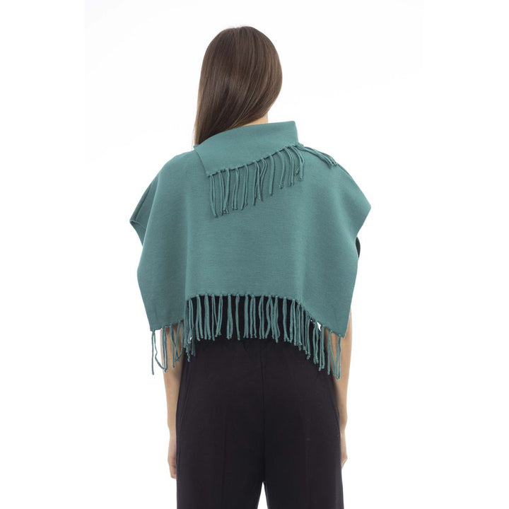 Alpha Studio Grüner Wolle Frauen Poncho