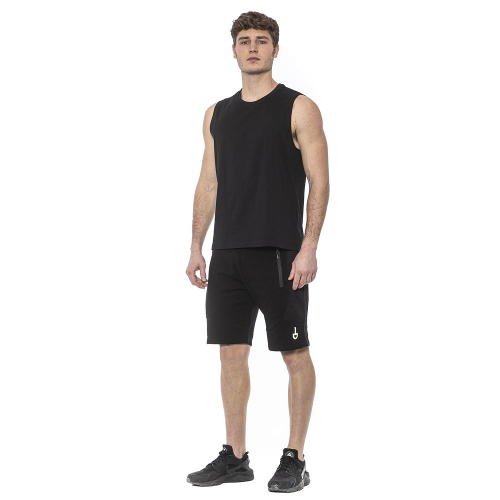 Black cotton tank top for men