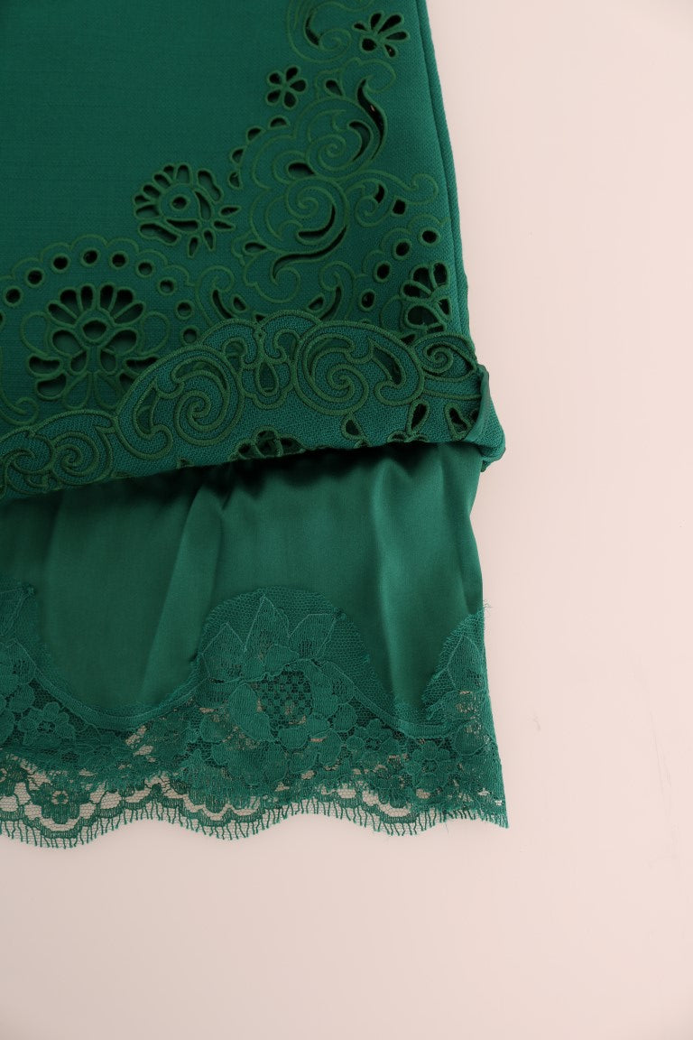 Elegantes grünes Etuikleid in A-Linie