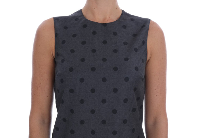 Schickes ärmelloses Kleid aus Wolle mit Polka Dot