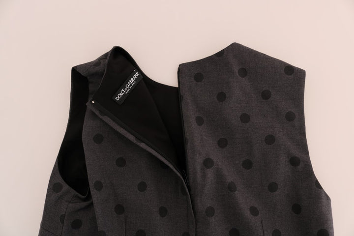 Schickes ärmelloses Kleid aus Wolle mit Polka Dot