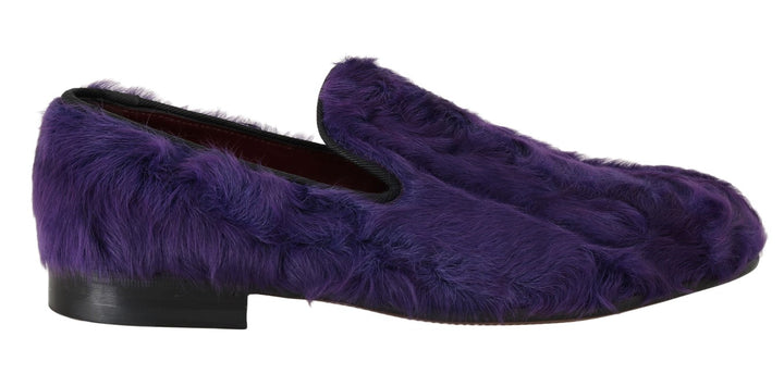 Dolce & Gabbana Plüsch Lila Schafspelz Loafers