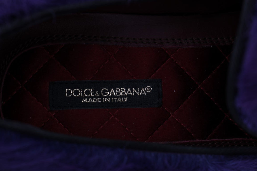 Dolce & Gabbana Plüsch Lila Schafspelz Loafers