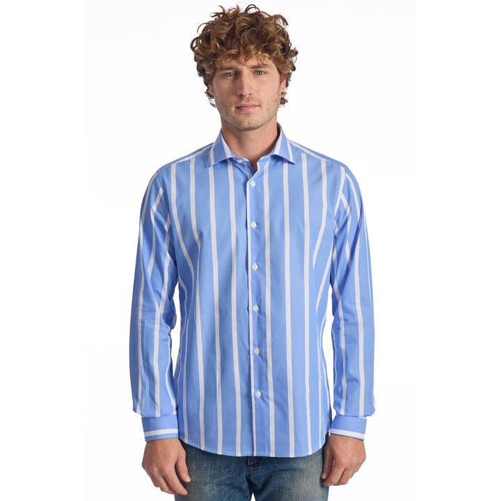 Light blue cotton shirt for men
