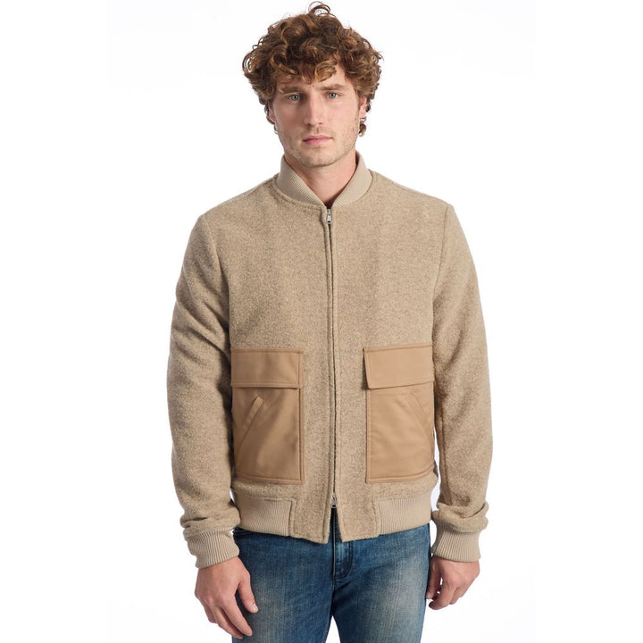 Beige wool men's jacket