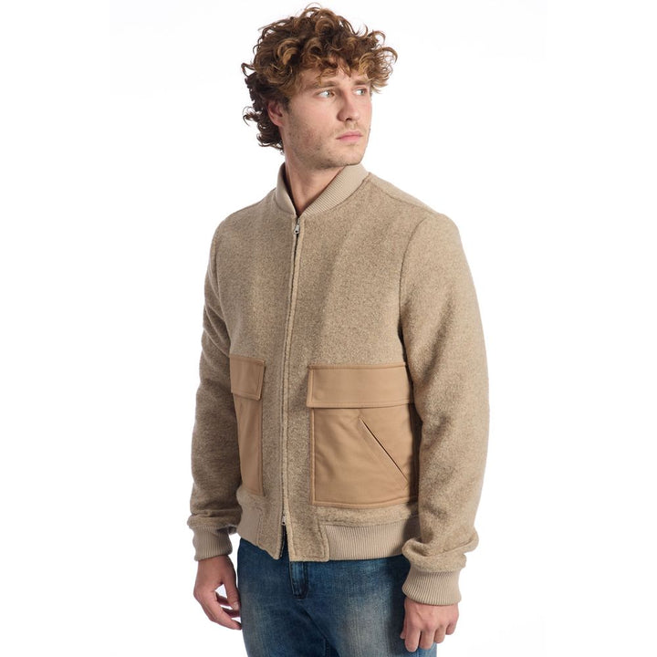 Beige wool men's jacket