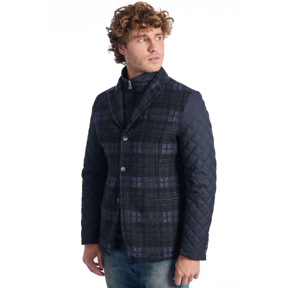 Blue wool men's jacket