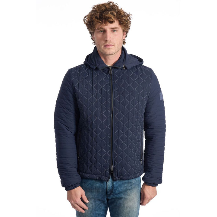 Blue polyamide men's jacket